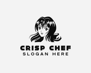 Manga Anime Woman Logo