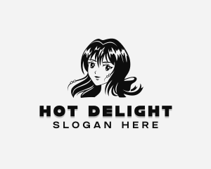 Manga Anime Woman Logo