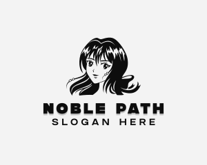 Manga Anime Woman Logo