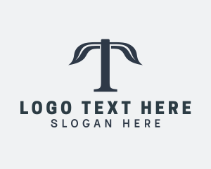 Lawn Care - Eco Leaf Letter T logo design