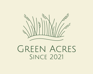 Minimalist Green Grass  logo design