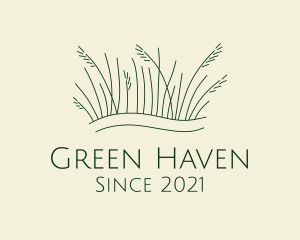 Minimalist Green Grass  logo design