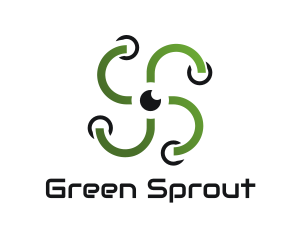 Green Propeller Drone logo design