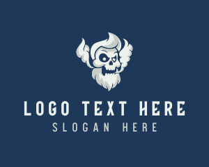 Smoking - Bearded Skull Vaping logo design