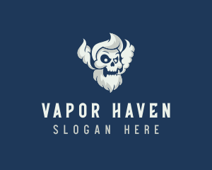 Vape - Bearded Skull Vaping logo design