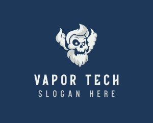 Vapor - Bearded Skull Vaping logo design