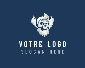 Vape - Bearded Skull Vaping logo design