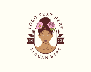 Flower - Floral Afro Woman logo design