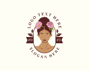 Skincare - Floral Afro Woman logo design