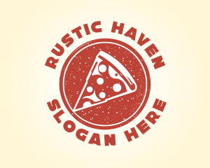 Pepperoni Pizza Slice logo design