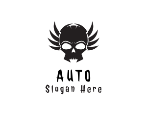 Winged Skull Tattoo Logo