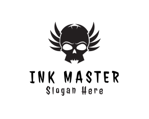 Winged Skull Tattoo logo design