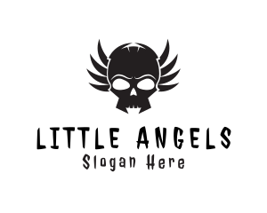 Aviation - Winged Skull Tattoo logo design