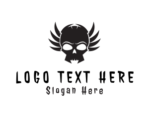 Winged Skull Tattoo Logo