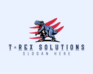 Wild Dinosaur T-rex logo design