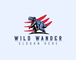 Wild Dinosaur T-rex logo design