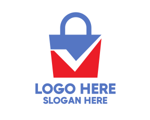 Blue Red Checkmark Bag Logo