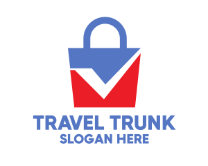 Baggage - Blue Red Checkmark Bag logo design