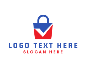 Mark - Blue Red Checkmark Bag logo design