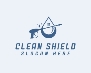 Sanitizing - House Cleaning Power Washer logo design