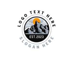 Sun - Outdoor Trekking Mountain logo design