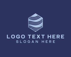Hexagon Wave Startup logo design