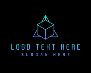 Server - Modern Technology Cube logo design