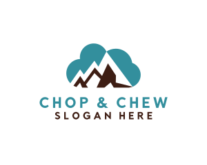 Volcano - Peak Mountain Cloud logo design