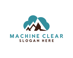 Geometric - Peak Mountain Cloud logo design
