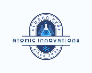 Atom - Chemistry Research Flask logo design