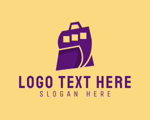 Message Bubble - Shopping Bag Chat logo design