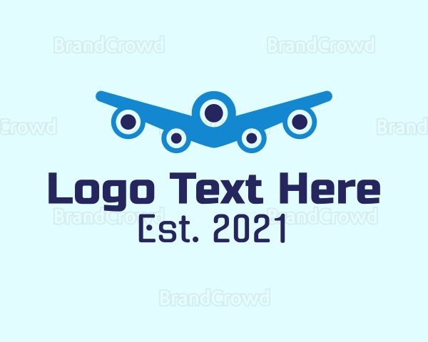 Blue Aviation Plane Logo