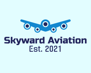 Aeronautical - Blue Aviation Plane logo design