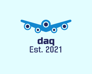 Airport - Blue Aviation Plane logo design