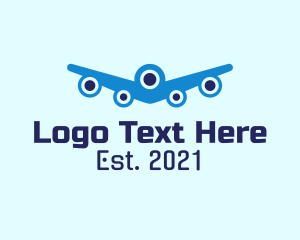Airline - Blue Aviation Plane logo design