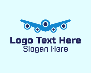 Blue Aviation Plane  Logo