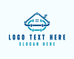 House - Plumbing House Pipe logo design