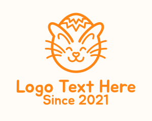 Celebration - Orange Cat Easter Egg logo design