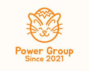 Pet Store - Orange Cat Easter Egg logo design