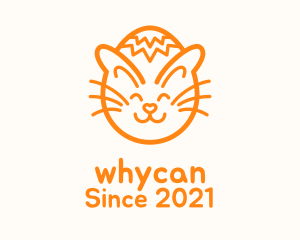 Pet - Orange Cat Easter Egg logo design