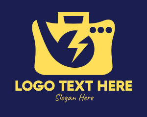Lightning - Yellow Voltage Radio logo design