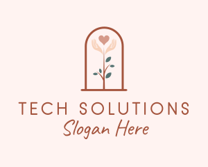 Nature Heart Plant logo design