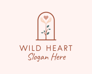 Nature Heart Plant logo design