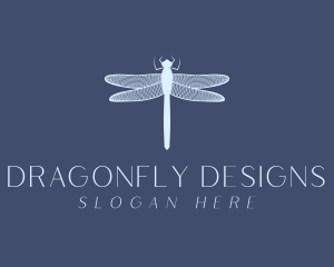 Dragonfly Indigo Insect logo design