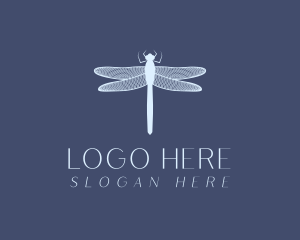 Pink And White - Dragonfly Indigo Insect logo design