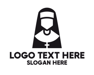 Woman - Religious Catholic Nun logo design