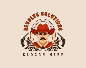 Outlaw Cowboy Revolver logo design