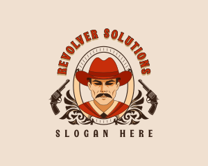 Outlaw Cowboy Revolver logo design