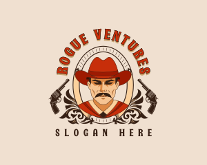 Outlaw Cowboy Revolver logo design