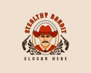 Outlaw Cowboy Revolver logo design